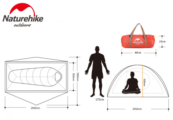 Lều đơn NatureHike NH18A095-D 210T - Xanh Đỏ - Hình ảnh 9