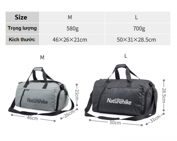 Túi xách thể thao NatureHike NH19SN002 size M - Hình ảnh 11
