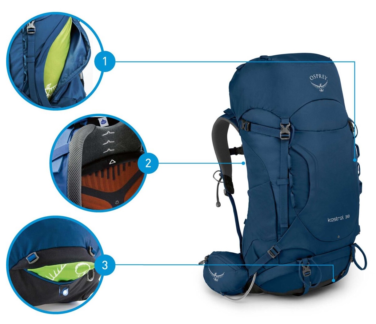 Balo leo núi Osprey Kestrel 38L - Ảnh 6
